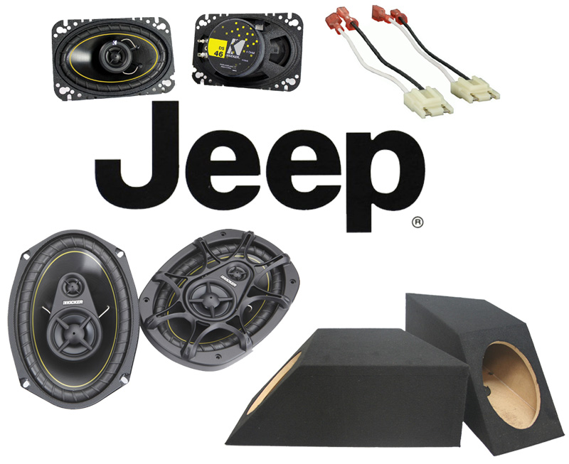 Kicker Package Jeep Wrangler YJ 1987-1995 DS46 & DS693 Factory Speaker Box  Upgrade - KICKER-SPEAKER-UPGRADE-145