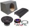 Power Acoustik CW2-124 Sub Car Stereo Single 12" Crypt Sealed Hatch Loaded Sub Box with REP1-2000 Amplifier & 4GA Amp Kit