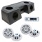 Water Resistant ATV Front Guide Rail (4) 6 1/2" Speakers & Radio Speaker Audio Spray Cpated Box with Boss MCK1440W.64 Package